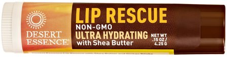 Lip Rescue, Ultra Hydrating with Shea Butter.15 oz (4.25 g) by Desert Essence, 洗澡，美容，唇部護理，唇膏，健康，皮膚 HK 香港