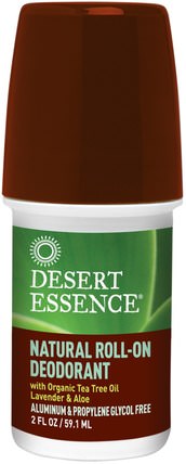 Natural Roll-On Deodorant, 2 oz (60 ml) by Desert Essence, 沐浴，美容，除臭劑，滾裝除臭劑 HK 香港