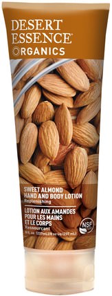 Organics, Hand and Body Lotion, Almond, 8 fl oz (237 ml) by Desert Essence, 洗澡，美容，潤膚露 HK 香港