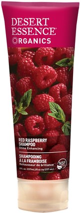 Organics, Red Raspberry Shampoo, 8 fl oz (237 ml) by Desert Essence, 洗澡，美容，洗髮水，頭髮，頭皮，護髮素 HK 香港