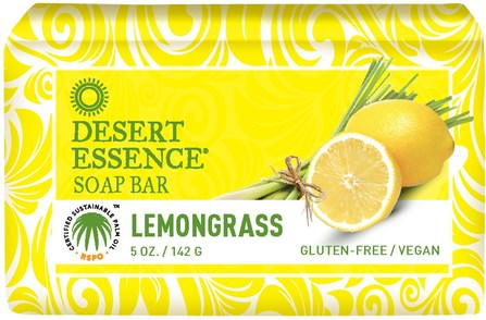 Soap Bar, Lemongrass, 5 oz (142 g) by Desert Essence, 洗澡，美容，肥皂，健康，皮膚 HK 香港