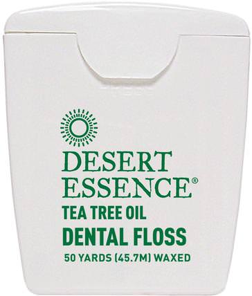 Tea Tree Oil Dental Floss, Waxed, 50 Yds (45.7 m) by Desert Essence, 沐浴，美容，口腔牙齒護理，牙線，口腔衛生用品 HK 香港