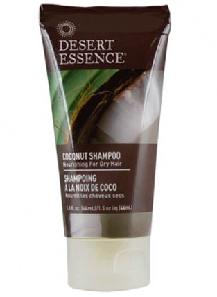 Travel Size, Coconut Shampoo, 1.5 fl oz (44 ml) by Desert Essence, 洗澡，美容，洗髮水，頭髮，頭皮，護髮素 HK 香港