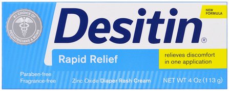 Diaper Rash Cream, Rapid Relief, 4 oz (113 g) by Desitin, 健康，皮膚，兒童健康 HK 香港