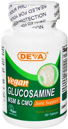 Vegan, Glucosamine, MSM & CMO, 90 Tablets by Deva, 健康，骨骼，骨質疏鬆症，關節健康 HK 香港
