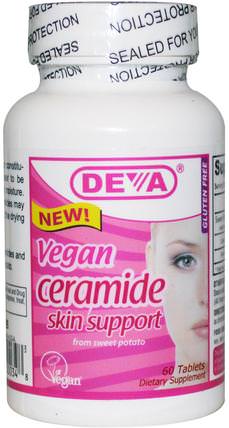Vegan, Ceramide, Skin Support, 60 Tablets by Deva, 健康 HK 香港