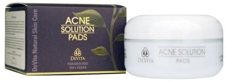 Natural Skin Care, Acne Solution Pads, 2 oz (60 g) by DeVita, 健康，粉刺，皮膚型痘痘皮膚，美容，水楊酸 HK 香港