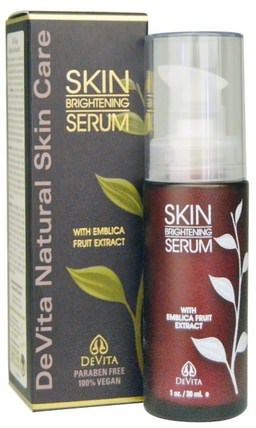 Natural Skin Care, Skin Brightening Serum, 1 oz (30 ml) by DeVita, 健康，皮膚血清，美容，面部護理，皮膚型酒渣鼻，敏感皮膚 HK 香港