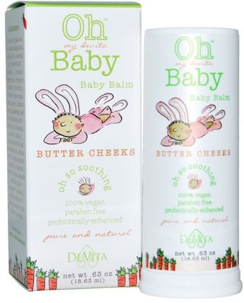 Oh My Devita Baby, Baby Balm, Butter Cheeks.63 oz (18.63 ml) by DeVita, 兒童健康，尿布，尿布霜 HK 香港