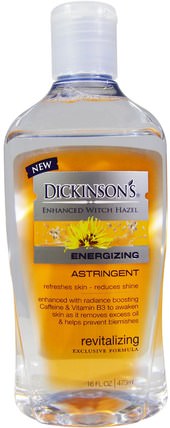Enhanced Witch Hazel, Energizing Astringent, Revitalizing, 16 fl oz (473 ml) by Dickinson Brands, 健康，皮膚，金縷梅，美容，面部護理，收斂劑 HK 香港