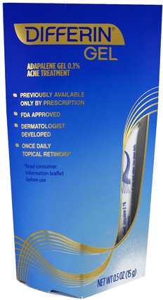 Adapalene Gel 0.1 %, Acne Treatment, 0.5 oz (15 g) by Differin, 健康，女性，皮膚，美容，痤瘡外用產品 HK 香港