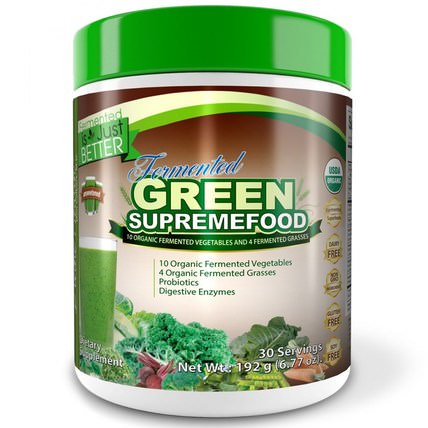 Fermented Green Supremefood, Unsweetened, 6.77 oz (192 g) by Divine Health, 補品，超級食品，綠色蔬菜 HK 香港