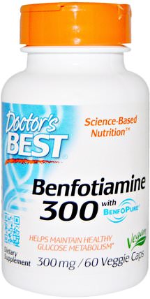 Benfotiamine with BenfoPure, 300 mg, 60 Veggie Caps by Doctors Best, 補充劑，benfotiamine HK 香港