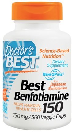 Best Benfotiamine 150, 150 mg, 360 Veggie Caps by Doctors Best, 補充劑，benfotiamine HK 香港