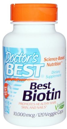 Best Biotin, 10.000 mcg, 120 Veggie Caps by Doctors Best, 維生素，維生素B，生物素 HK 香港