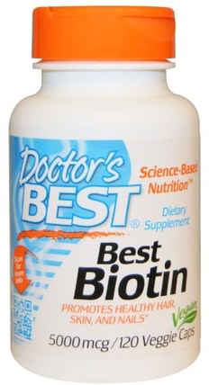 Best Biotin, 5000 mcg, 120 Veggie Caps by Doctors Best, 維生素，維生素B，生物素 HK 香港