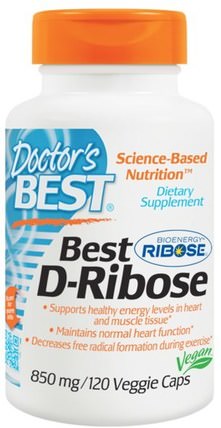 Best D-Ribose, 850 mg, 120 Veggie Caps by Doctors Best, 運動，核糖 HK 香港