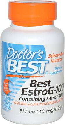 Best EstroG-100, 514 mg, 30 Veggie Caps by Doctors Best, 健康，女性，更年期 HK 香港