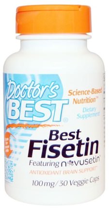 Best Fisetin, Featuring Novusetin, 100 mg, 30 Veggie Caps by Doctors Best, 健康，注意力缺陷障礙，添加，adhd，腦 HK 香港