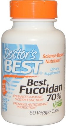 Best Fucoidan 70%, 60 Veggie Caps by Doctors Best, 補充劑，各種藻類，褐藻糖膠（棕色海藻岩藻黃素） HK 香港