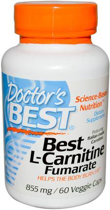 Best L-Carnitine Fumarate, 855 mg, 60 Veggie Caps by Doctors Best, 補充劑，氨基酸，左旋肉鹼，左旋肉鹼 HK 香港