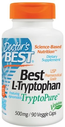 Best L-Tryptophan, 500 mg, 90 Veggie Caps by Doctors Best, 補充劑，l色氨酸，睡覺 HK 香港