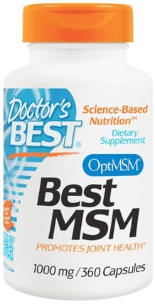 Best MSM, 1000 mg, 360 Capsules by Doctors Best, 健康，關節炎，骨骼，骨質疏鬆症，msm HK 香港
