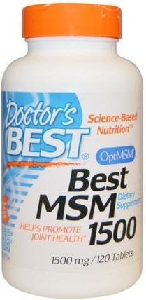 Best MSM 1500, 1500 mg, 120 Tablets by Doctors Best, 健康，骨關節炎，lignisul msm，關節炎 HK 香港