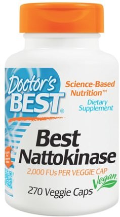 Nattokinase, 2.000 FUs, 270 Veggie Caps by Doctors Best, 補充劑，納豆激酶，酶 HK 香港