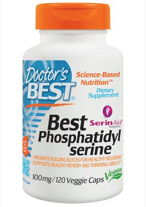 Best Phosphatidylserine with SerinAid, 100 mg, 120 Veggie Caps by Doctors Best, 補充劑，磷脂酰絲氨酸，抗衰老 HK 香港