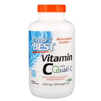 Vitamin C, Featuring Quali-C, 1000 mg, 360 Veggie Caps by Doctors Best, 維生素，維生素c，維生素c抗壞血酸 HK 香港