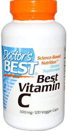 Vitamin C, Featuring Qauli-C, 500 mg, 120 Veggie Caps by Doctors Best, 維生素，維生素c，維生素c抗壞血酸 HK 香港