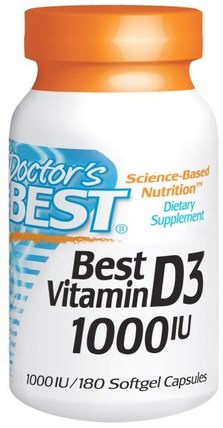 Best Vitamin D3, 1000 IU, 180 Softgels by Doctors Best, 維生素，維生素D3 HK 香港