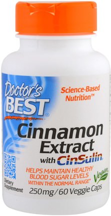 Cinnamon Extract with CinSulin, 250 mg, 60 Veggie Caps by Doctors Best, 補品，草藥 HK 香港