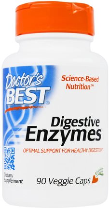 Digestive Enzymes, 90 Veggie Caps by Doctors Best, 補充劑，酶，乳糖酶 HK 香港