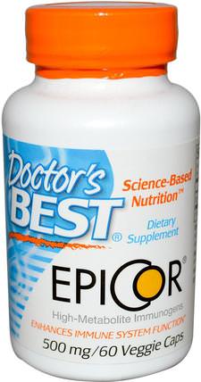 Epicor, 500 mg, 60 Veggie Caps by Doctors Best, 補充劑，β-葡聚醣，感冒和病毒，epicor HK 香港