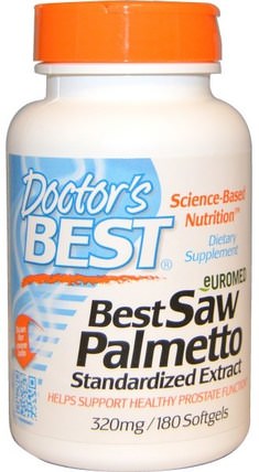 Euromed, Best Saw Palmetto, Standardized Extract, 320 mg, 180 Softgels by Doctors Best, 健康，男人 HK 香港