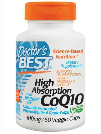 High Absorption CoQ10 with BioPerine, 100 mg, 60 Veggie Caps by Doctors Best, 補充劑，輔酶q10，coq10 HK 香港