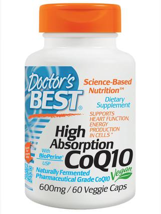 High Absorption CoQ10 with BioPerine, 600 mg, 60 Veggie Caps by Doctors Best, 補充劑，輔酶q10，coq10 600毫克 HK 香港
