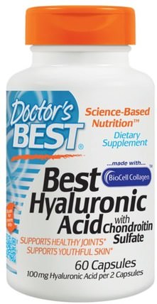Hyaluronic Acid + Chondroitin Sulfate, 60 Gelatin Caps by Doctors Best, 健康，骨骼，骨質疏鬆症，膠原蛋白，美容，抗衰老，透明質酸 HK 香港