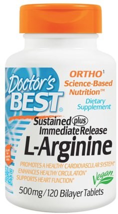 L-Arginine, 500 mg, 120 Bilayer Tablets by Doctors Best, 補充劑，氨基酸，精氨酸 HK 香港