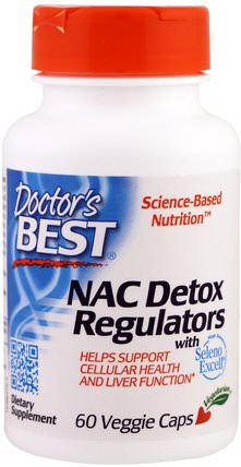 NAC Detox Regulators, 60 Veggie Caps by Doctors Best, 補充劑，氨基酸，nac（n乙酰半胱氨酸） HK 香港