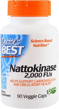 Nattokinase, 2.000 FUs, 90 Veggie Caps by Doctors Best, 補充劑，納豆激酶，酶 HK 香港