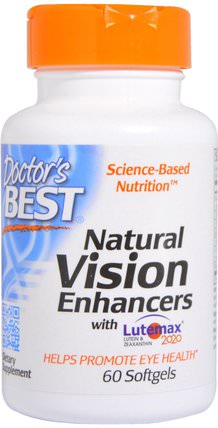 Natural Vision Enhancers, with Lutemax 2020, 60 Softgels by Doctors Best, 健康，眼保健，視力保健，視力 HK 香港