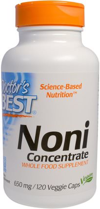 Noni Concentrate, 650 mg, 120 Veggie Caps by Doctors Best, 草藥，諾麗果汁提取物，諾麗膠囊 HK 香港