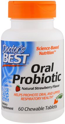 Oral Probiotic, Natural Strawberry Flavor, 60 Chewable Tablets by Doctors Best, 補充劑，沐浴，美容，口腔牙科護理 HK 香港
