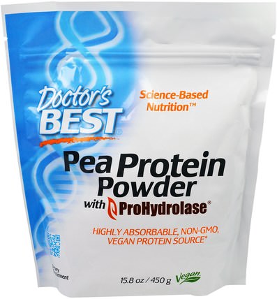 Pea Protein Powder with ProHydrolase, 15.8 oz (450 g) by Doctors Best, 補充劑，蛋白質，豌豆蛋白質 HK 香港