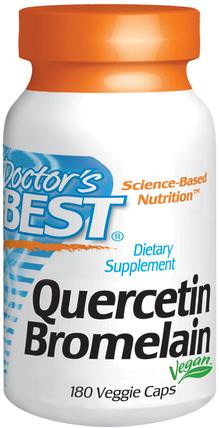 Quercetin Bromelain, 180 Veggie Caps by Doctors Best, 補充劑，槲皮素，酶 HK 香港