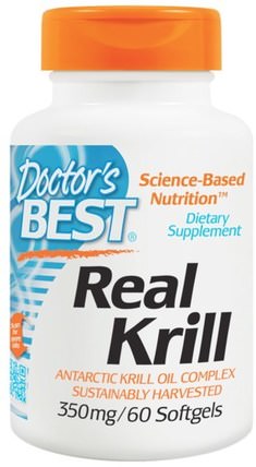 Real Krill, 350 mg, 60 Softgel Capsules by Doctors Best, 補充劑，efa omega 3 6 9（epa dha），磷蝦油，磷蝦油海王星 HK 香港