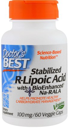 Best Stabilized R-Lipoic Acid, 100 mg, 60 Veggie Caps by Doctors Best, 補充劑，抗氧化劑，α硫辛酸，硫辛酸 HK 香港